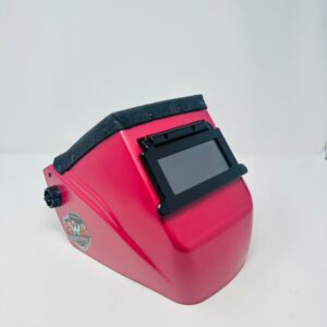 Chopped top Hobart welding helmet  Black gator  top and metallic pink  helmet