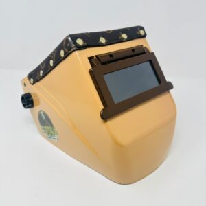 Chopped top Hobart welding helmet  Briwn designer top and sand helmet
