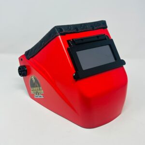 Chopped top Hobart welding helmet  Black designer top and red helmet
